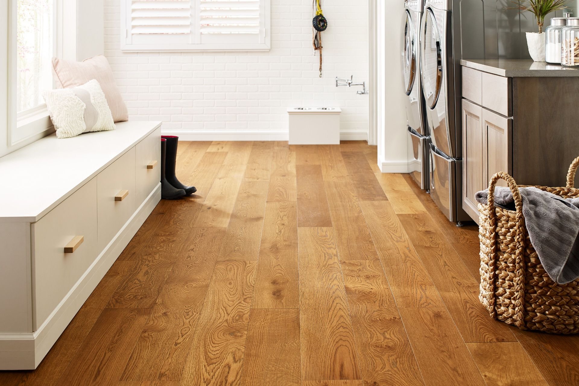 hallway with wood floors