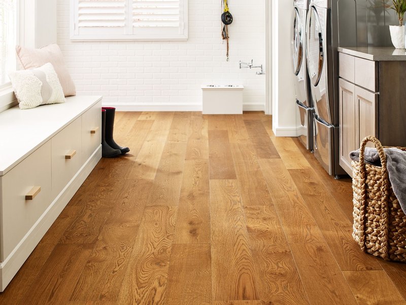 hallway with wood floors